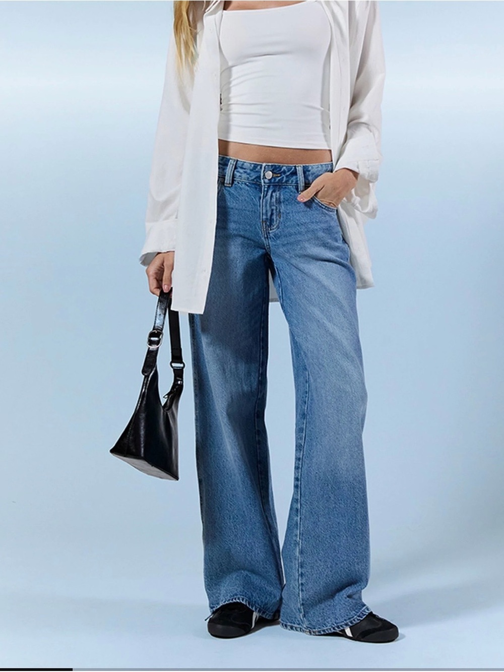 PacSun Casey Low Rise Baggy Wide Leg Jeans Light Blue Denim Women’s Sz 24 90’s